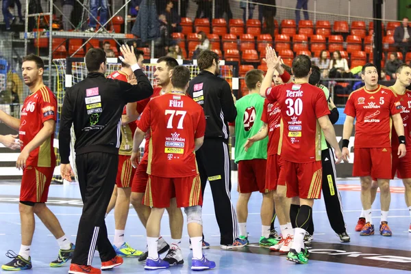 2015 / 16 EHF Champions League Ultima partita di pallamano 16 Motor vs Vesz — Foto Stock