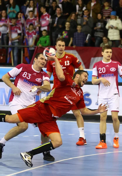 2015 / 16 EHF Champions League Últimos 16 partidos de balonmano Motor vs Vesz — Foto de Stock