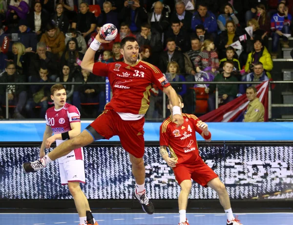 2015 / 16 EHF Champions League Últimos 16 partidos de balonmano Motor vs Vesz — Foto de Stock