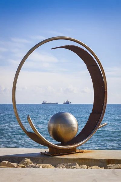 Sculpture in Molos Park at Promenade alley in Limassol, Cyprus — Stock Photo, Image