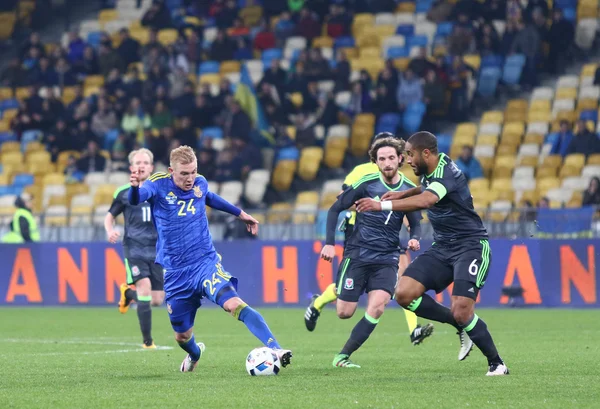 Towarzyski mecz Ukraina vs Walii w Kijów, Ukraina — Zdjęcie stockowe
