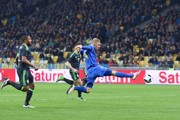 Přátelský zápas Ukrajina vs Wales v Kyjevě, Ukrajina — Stock fotografie