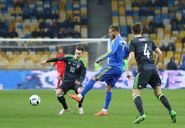 Přátelský zápas Ukrajina vs Wales v Kyjevě, Ukrajina — Stock fotografie