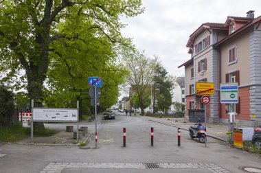 National border between Germany and Switzerland in Konstanz city clipart