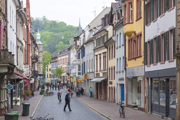 Old town street in Freiburg im Breisgau city, Germany — Stock Photo, Image