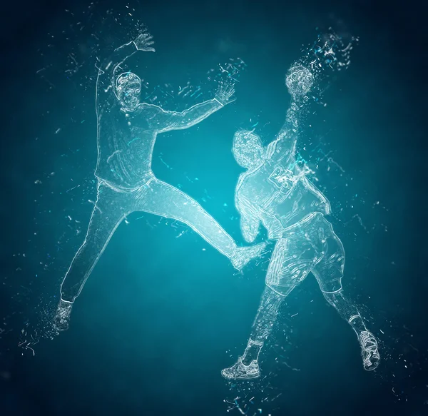 Des joueurs de handball abstraits en action. Effet glace cristal — Photo