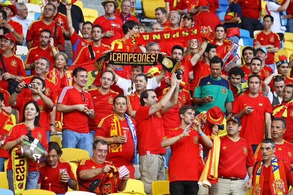 Apoiantes da seleção espanhola de futebol — Fotografia de Stock