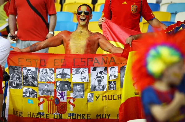 İspanya Millî Futbol Takımı taraftarları — Stok fotoğraf