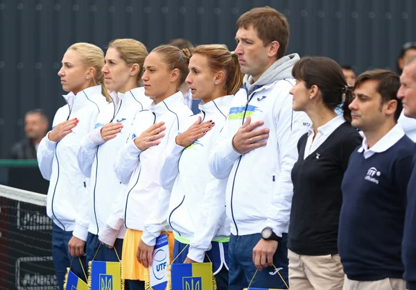 フェドカップ テニス ウクライナ vs アルゼンチンを試合します。 — ストック写真