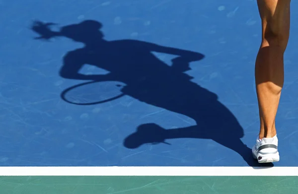 Sombra de mulher jogador de tênis — Fotografia de Stock