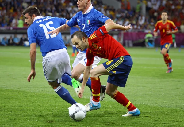 UEFA Euro 2012 finale spel Spanje vs Italië — Stockfoto