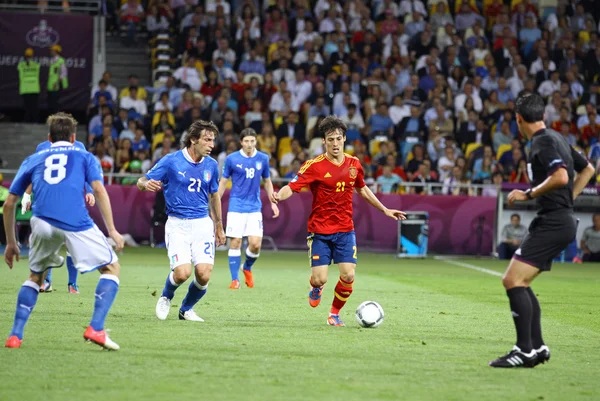 UEFA EURO 2012 Loppupeli Espanja vs. Italia — kuvapankkivalokuva