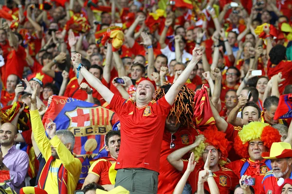 Apoiantes da seleção espanhola de futebol — Fotografia de Stock