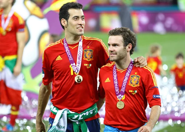 UEFA Euro 2012 finale spel Spanje vs Italië — Stockfoto