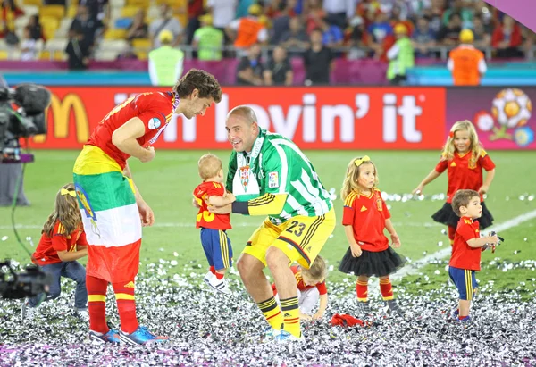 UEFA Euro 2012 Final oyun İspanya vs İtalya — Stok fotoğraf