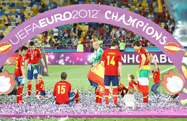 UEFA Euro 2012 Final spel Spanien vs Italien — Stockfoto