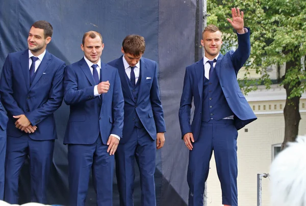 Ceremonia de salida de la Selección Nacional de Fútbol de Ucrania para la EURO-2016 — Foto de Stock