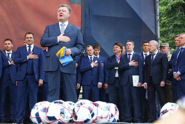 Ceremony of the Departure of the National Football Team of Ukraine for the EURO-2016 — Stock Fotó