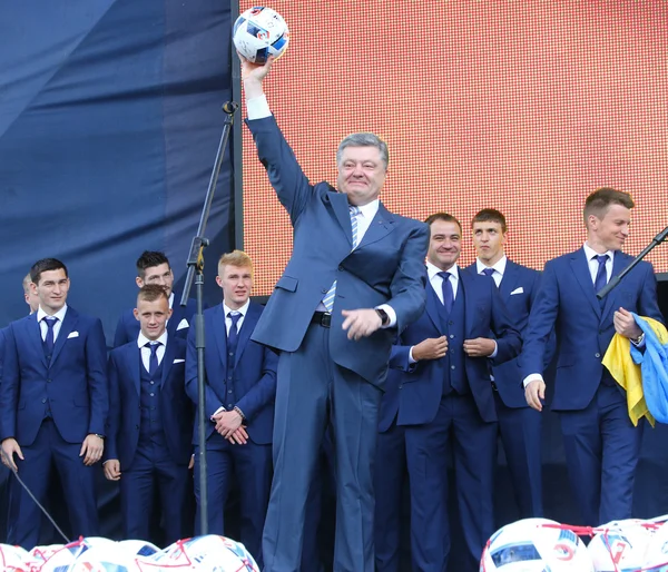 Ceremony of the Departure of the National Football Team of Ukraine for the EURO-2016 — Stock Fotó