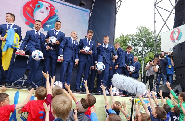 Cerimônia da partida da Seleção Nacional de Futebol da Ucrânia para o EURO-2016 — Fotografia de Stock