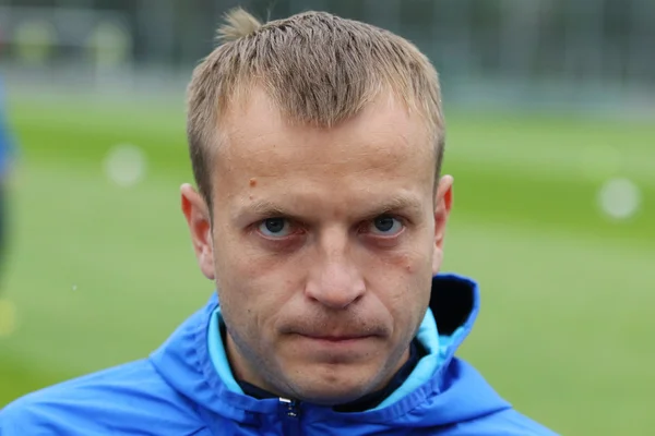 Hráč Ukrajiny fotbalová reprezentace Oleg Gusev — Stock fotografie