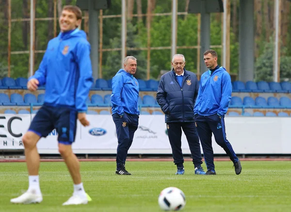 Ukrayna Milli Futbol Takımı'nın eğitim oturumu açın — Stok fotoğraf