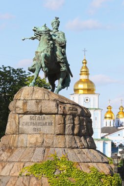 Anıt Bohdan Khmelnytsky'e Sofia Meydanı Kiev, Ukrayna