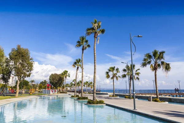 Promenade sokak Molos Park'ta Merkezi Limassol, Kıbrıs