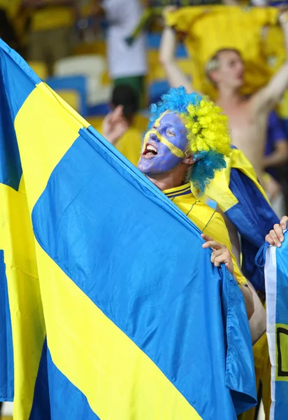 UEFA Euro 2012 spel Sverige vs Frankrike — Stockfoto