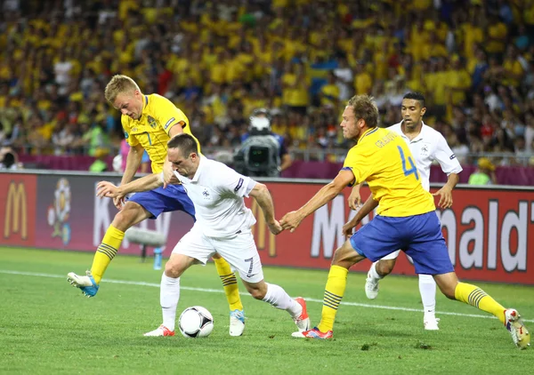Гра проти Швеції Франції УЄФА Євро-2012 — стокове фото