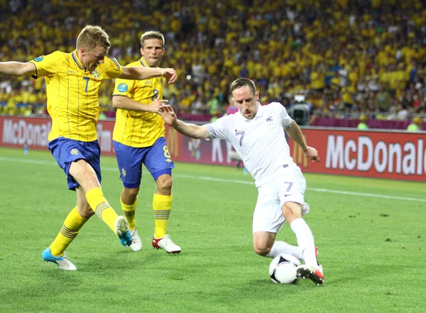 Uefa euro 2012 spiel schweden vs frankreich — Stockfoto