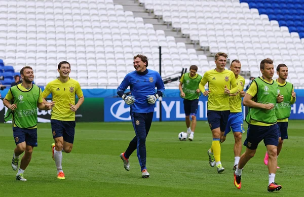 UEFA EURO 2016 : Ukraine entraînement pré-match à Lyon — Photo