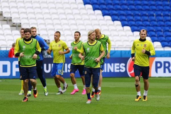 UEFA EURO 2016: Ukraine pre-match training in Lyon — Stock Photo, Image