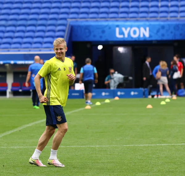 UEFA EURO 2016: Entrenamiento previo al partido de Ucrania en Lyon — Foto de Stock