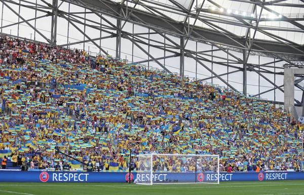UEFA Euro 2016 herní Ukrajiny v. Polsko — Stock fotografie