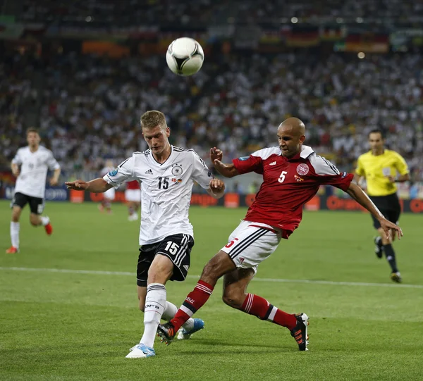 欧足联 2012 欧元 比赛 德国 vs 丹麦 — 图库照片