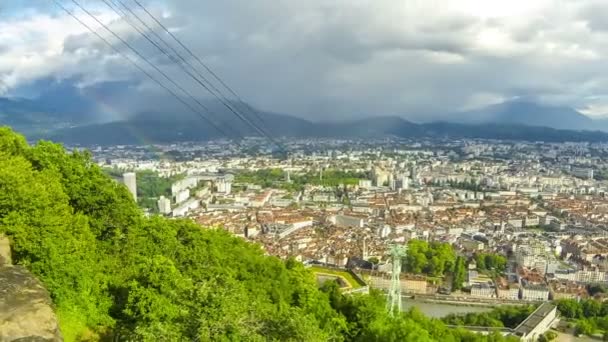 Malerische Luftaufnahme der Stadt Grenoble, Frankreich — Stockvideo