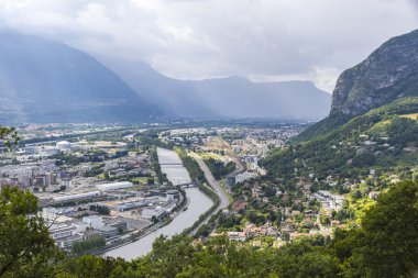Panoramik hava kenti Grenoble, Fransa