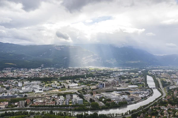 Panoramik hava kenti Grenoble, Fransa — Stok fotoğraf