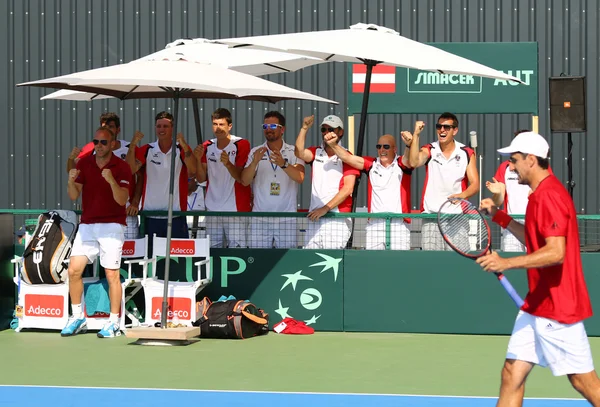 Cupa Davis joc de tenis Ucraina v Austria — Fotografie, imagine de stoc