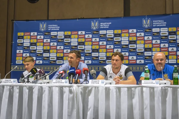 Press-conference of Head Coach of Ukraine National Football Team — Stock Photo, Image