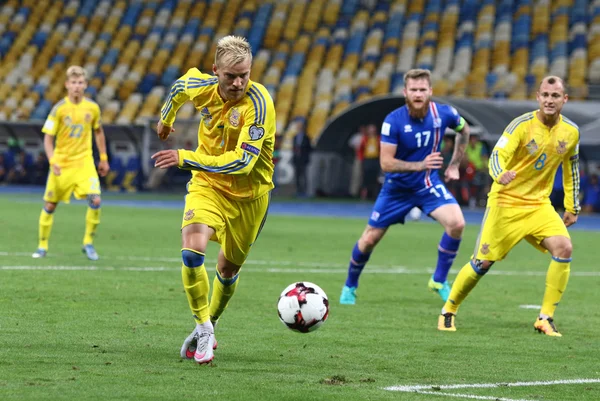 FIFA World Cup 2018 kwalifikujących gry Ukraina v Islandii — Zdjęcie stockowe