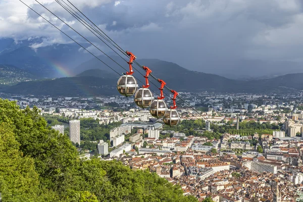 A légi felvétel a Grenoble város, Franciaország — Stock Fotó