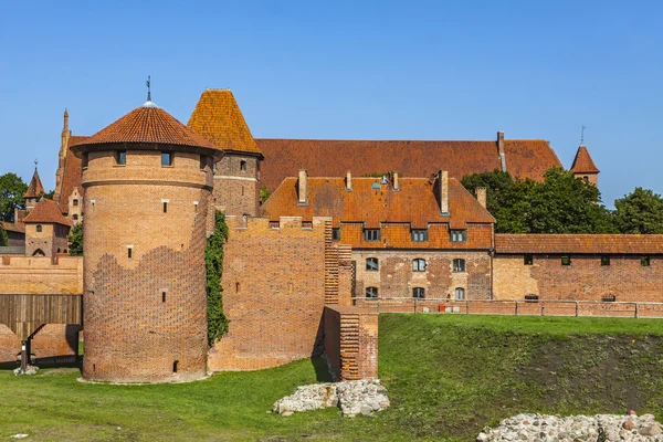 Křižácký hrad Malbork v regionu Pomořany Polska — Stock fotografie