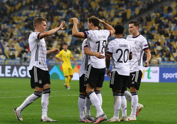 Kiew Ukraine Oktober 2020 Die Deutschen Spieler Feiern Ihren Treffer — Stockfoto