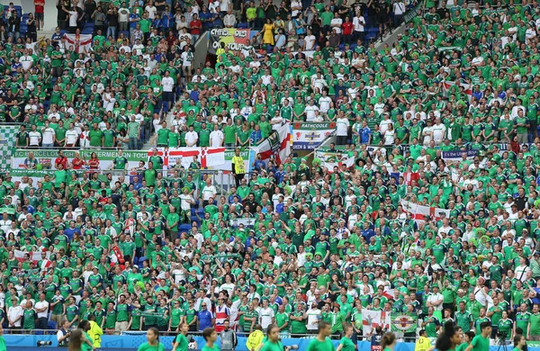 Lyon Francie Června 2016 Tribunes Stade Lyon Stadionu Přeplněné Fanoušky — Stock fotografie