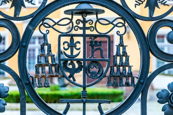 Detalhes Cerca Metal Parque Museu Ossolineum Polonês Ogrod Ossolineum Parte — Fotografia de Stock