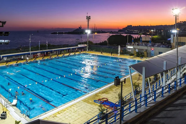 Athens Greece December 2019 Picturesque View Municipal Swimming Pools Piraeus — Stock Photo, Image