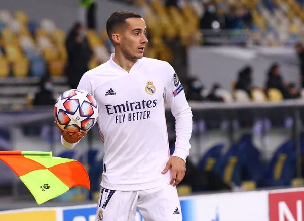 Kyiv Ucraina Dicembre 2020 Lucas Vazquez Del Real Madrid Lancia — Foto Stock