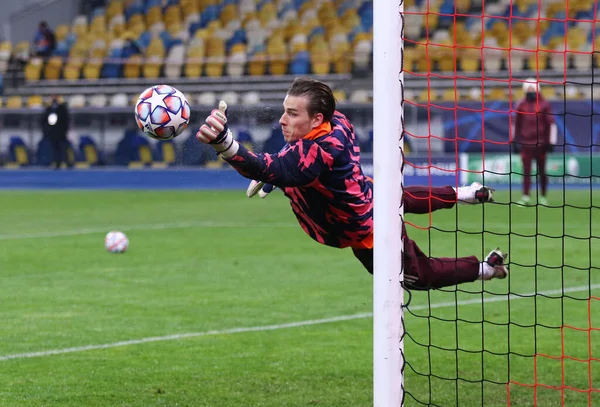 Kyiv Ukraine Aralık 2020 Real Madrid Kalecisi Andriy Lunin Uefa — Stok fotoğraf